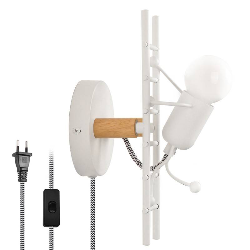 Aplique de Pared "Doll " - Con interruptor y enchufe - E27