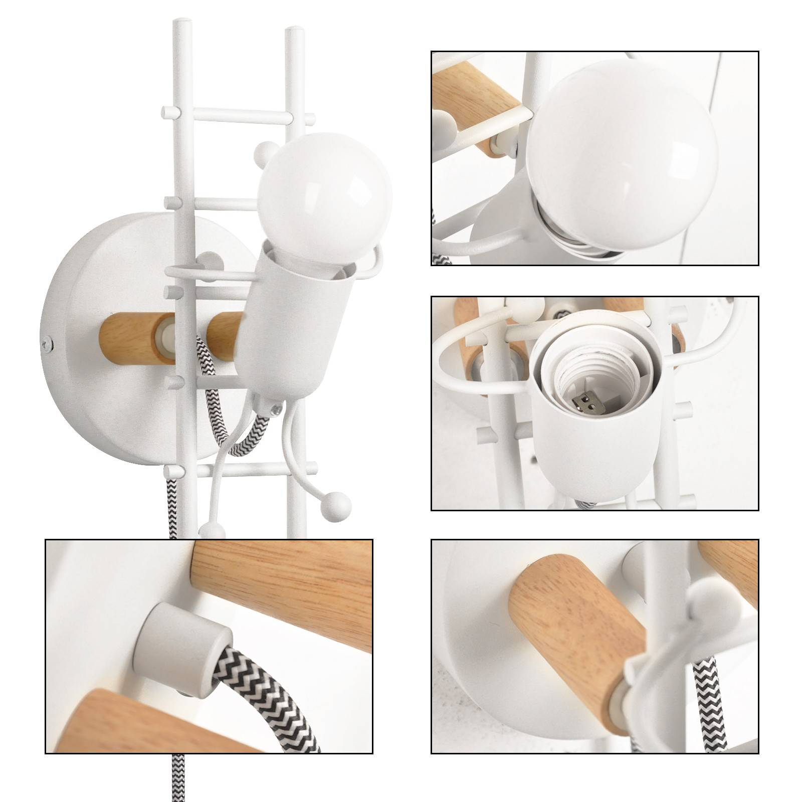 Aplique de Pared "Doll " - Con interruptor y enchufe - E27