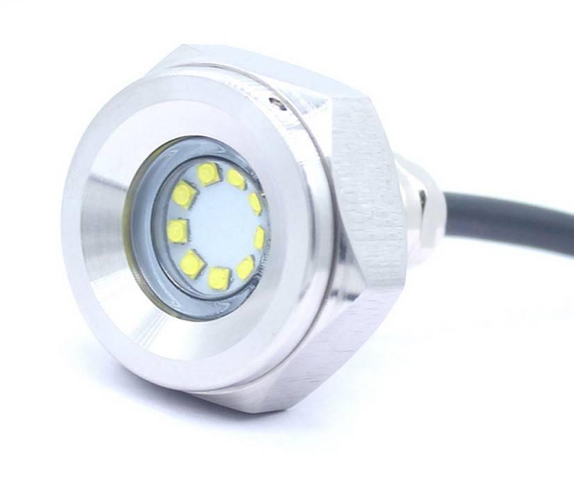 Foco LED sumergible para embarcaciones 12-24V - 27W - Blanco frío - Empotrable en tapón de drenaje