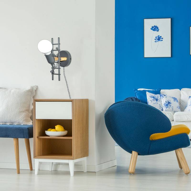 Aplique de Pared "Doll " - Con interruptor y enchufe - E27