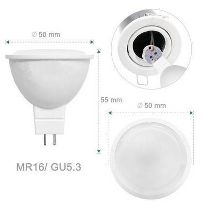 Bombilla GU5.3 LED MR16 12-24V DC 5W