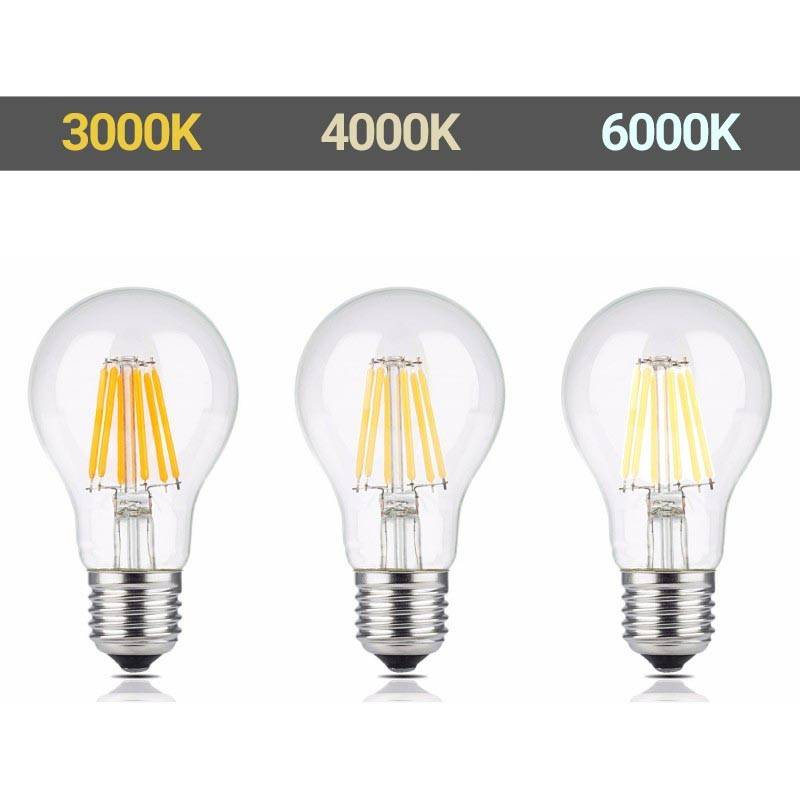 Bombilla LED filamento E27 60 - 8W - Transparente