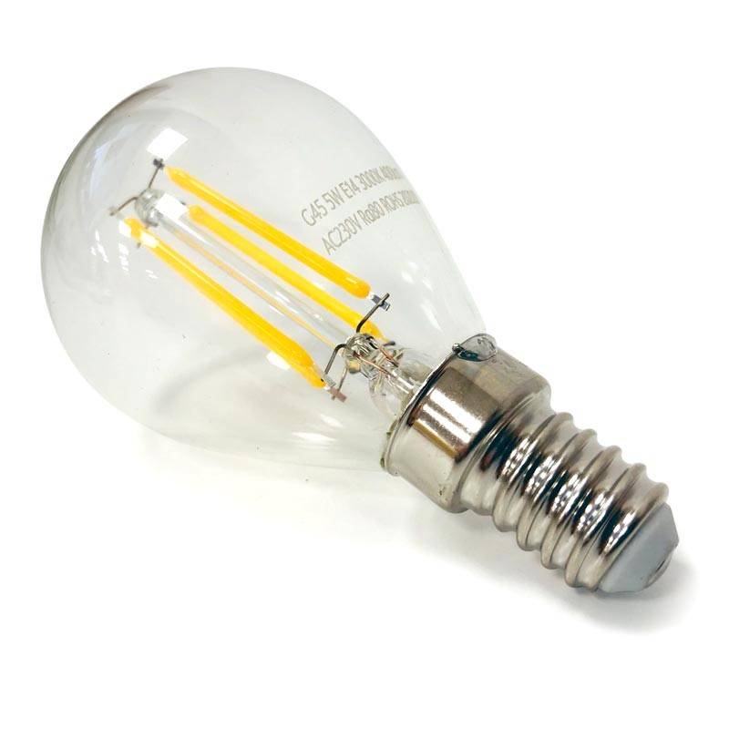 Bombilla LED filamento esférica E14 G45 - 5W