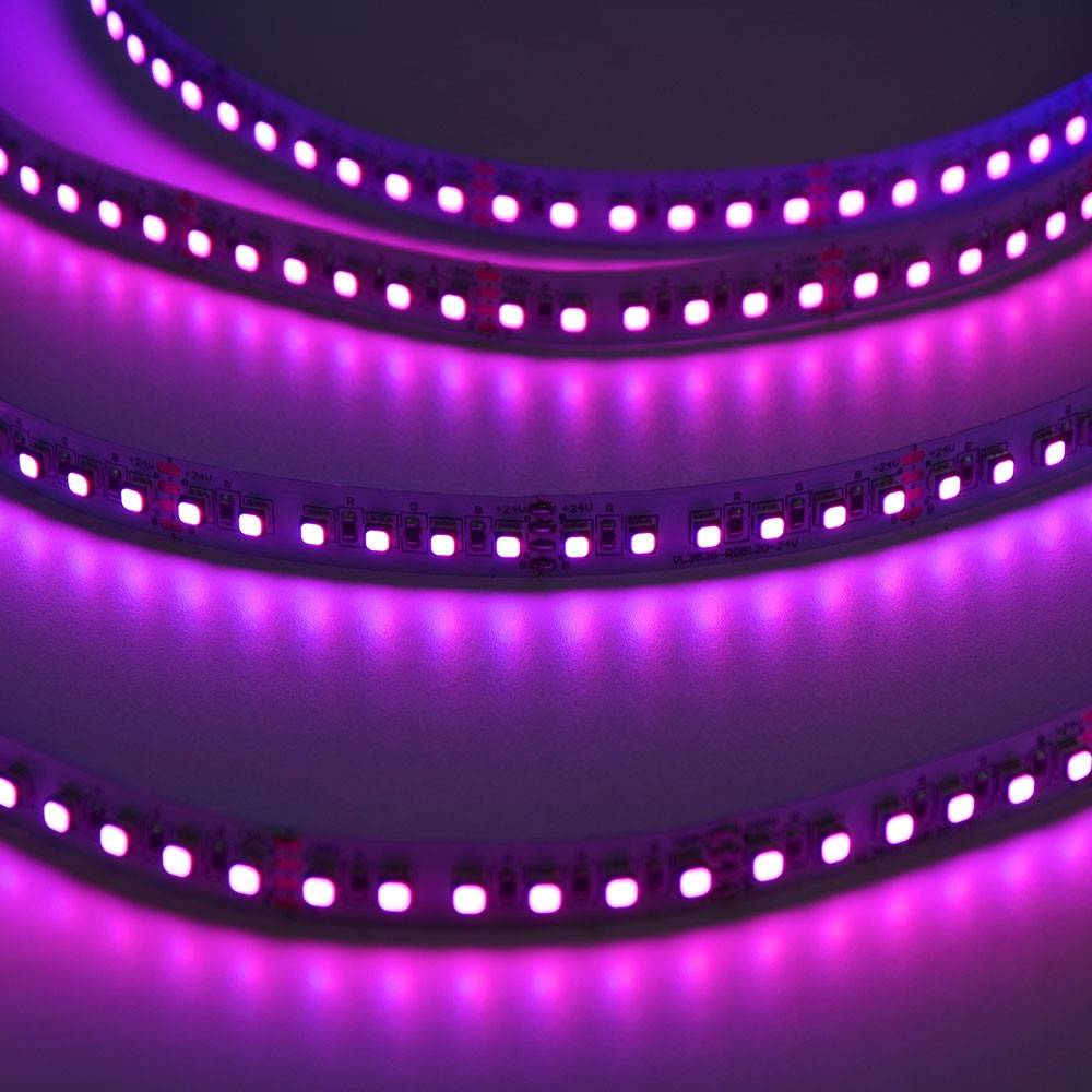 Tira de LED 24V-DC 120W RGB IP20 SMD3535 PCB 12mm Rollo 5 metros