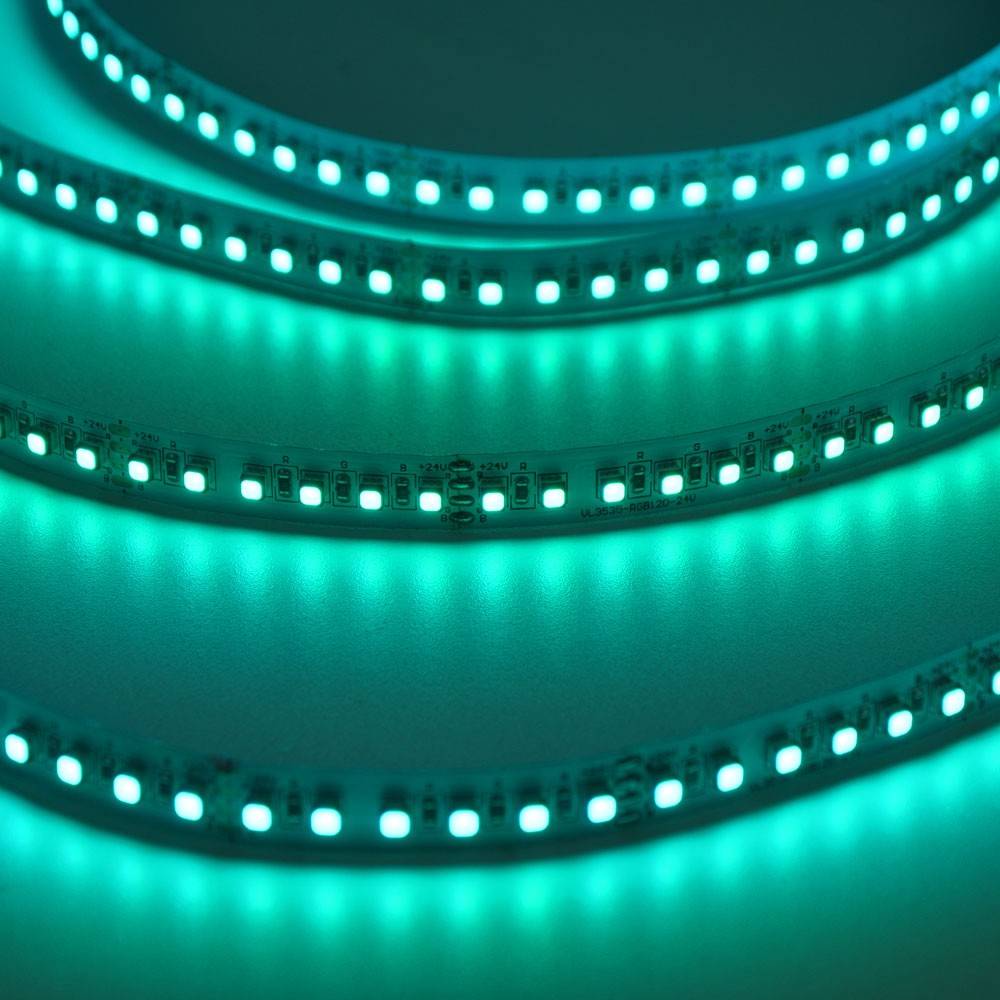Tira de LED 24V-DC 120W RGB IP20 SMD3535 PCB 12mm Rollo 5 metros