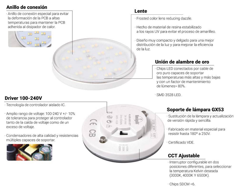 Foco empotrable en suelo LED "CECI 160" - CCT - 10W - Fumagalli - GX53