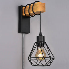 Aplique de pared jaula con cable y enchufe "RODEN"