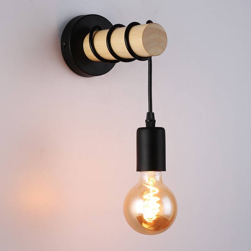 Aplique de pared de madera rústico "MILA"