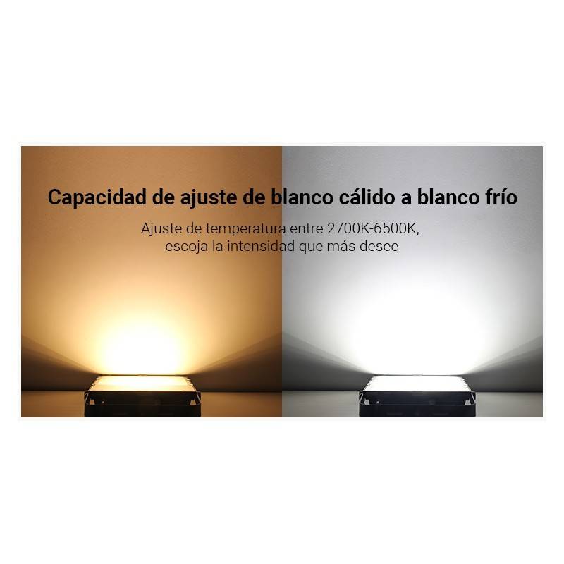 Foco proyector LED RGB+CCT 50W 4200lm - control por RF y WiFi - IP65 FUTT02