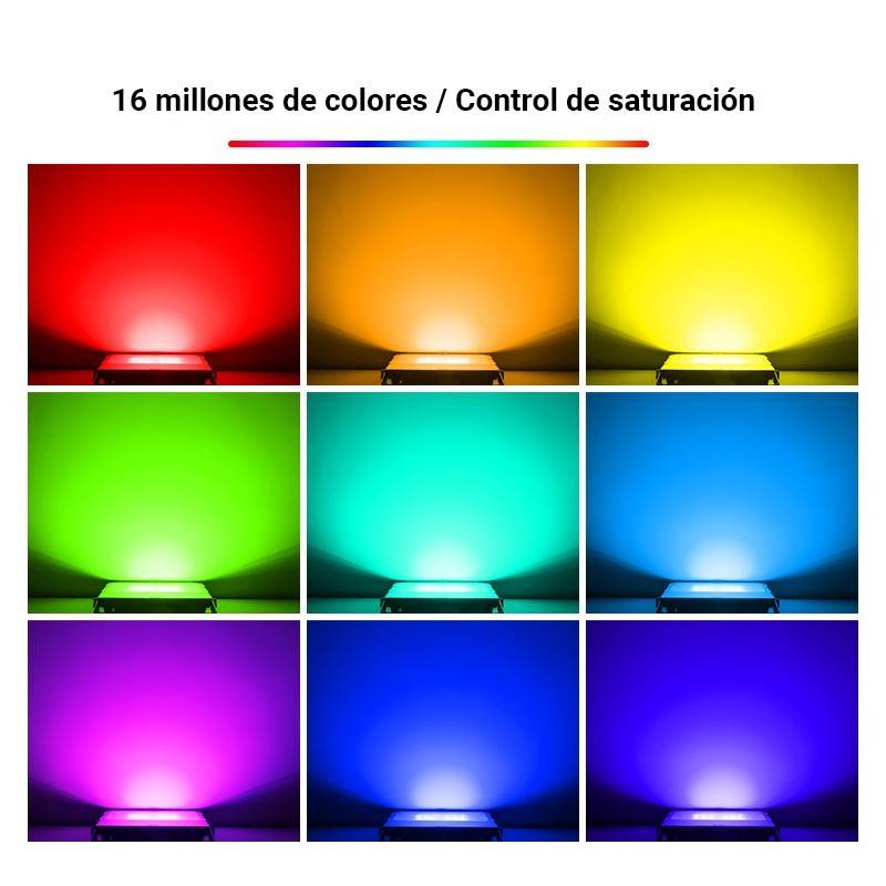 Foco proyector LED RGB+CCT 50W 4200lm - control por RF y WiFi - IP65 FUTT02