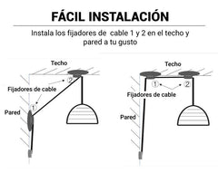 Lámpara colgante de mimbre "Yonna" con cable y enchufe