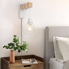 Aplique de pared jaula con cable y enchufe "RODEN"