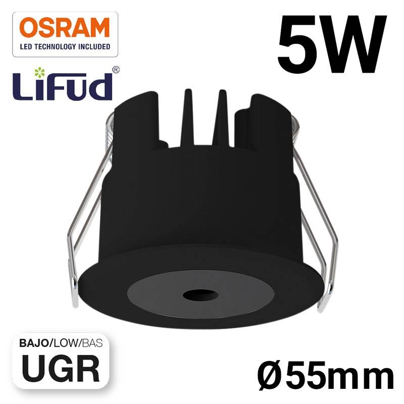 Downlight LED Mini 5W - Chip OSRAM - Bajo UGR - CRI 90 - Ø 55mm