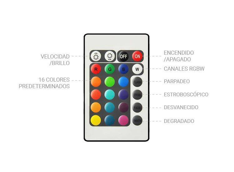 Macetero LED RGBW recargable 12W - Resina blanca - IP65 - 40x40x55cm