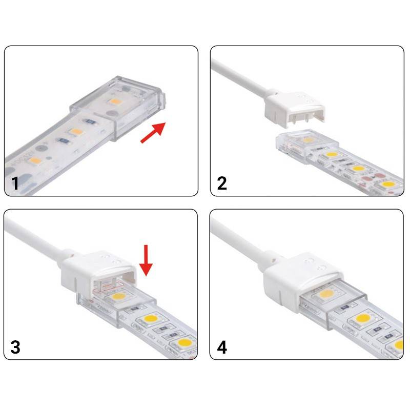 Conector inicio tira a cable RGB PCB 10mm IP68