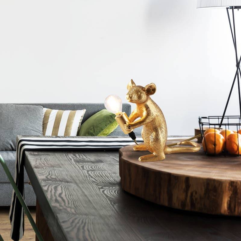 Lámpara de mesa ratón de resina "Stuart"