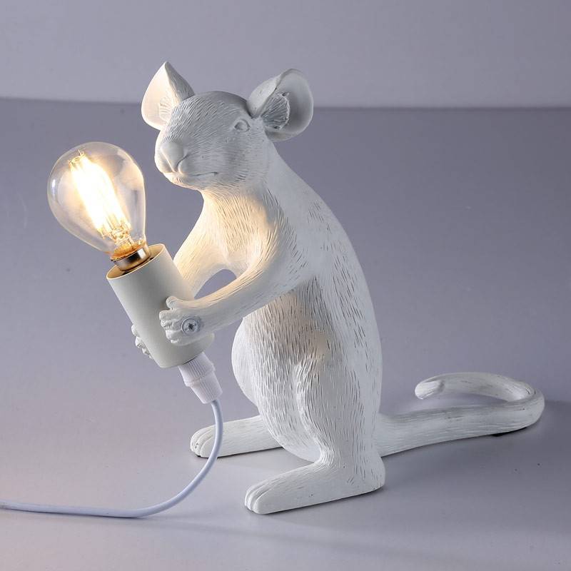 Lámpara de mesa ratón de resina "Stuart"