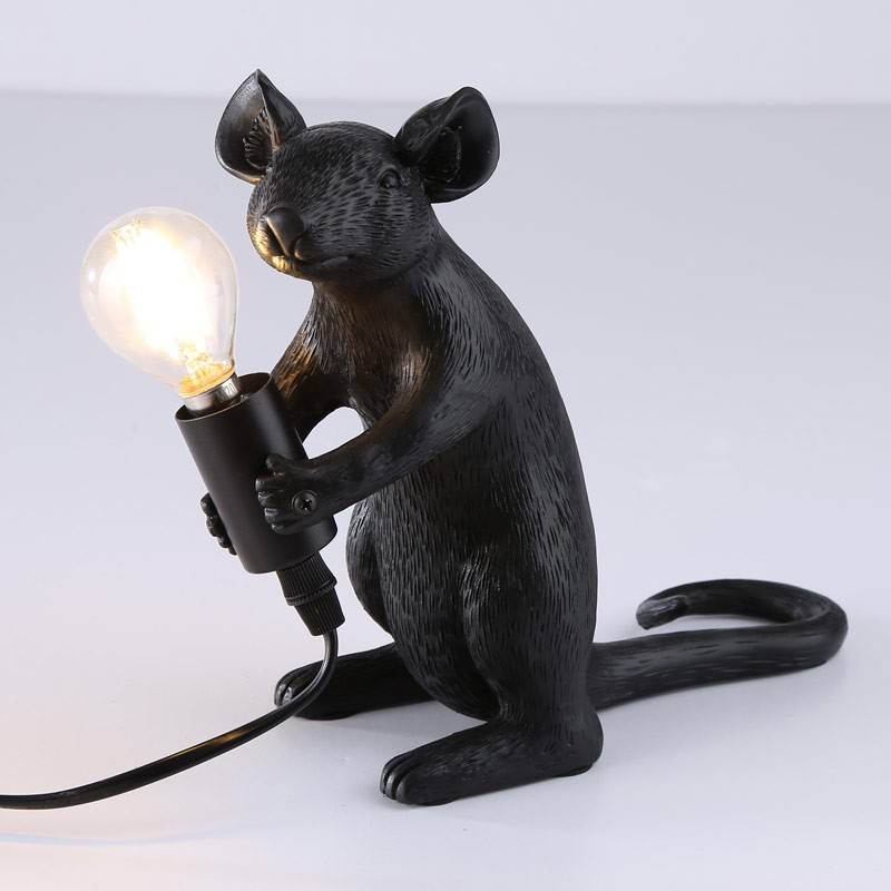 Lámpara de mesa ratón de resina "Stuart"