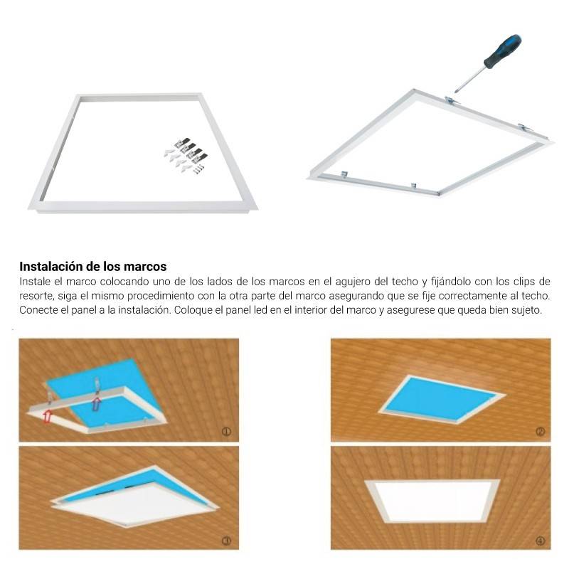 Panel LED 60X60cm con KIT de empotrar 44W UGR19 Driver Philips