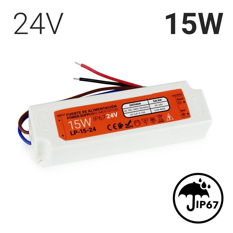 Fuente de alimentación estanca compacta 24V 15W IP67