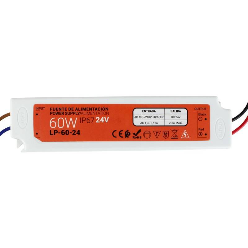 Fuente de alimentación estanca compacta 24V 60W IP67