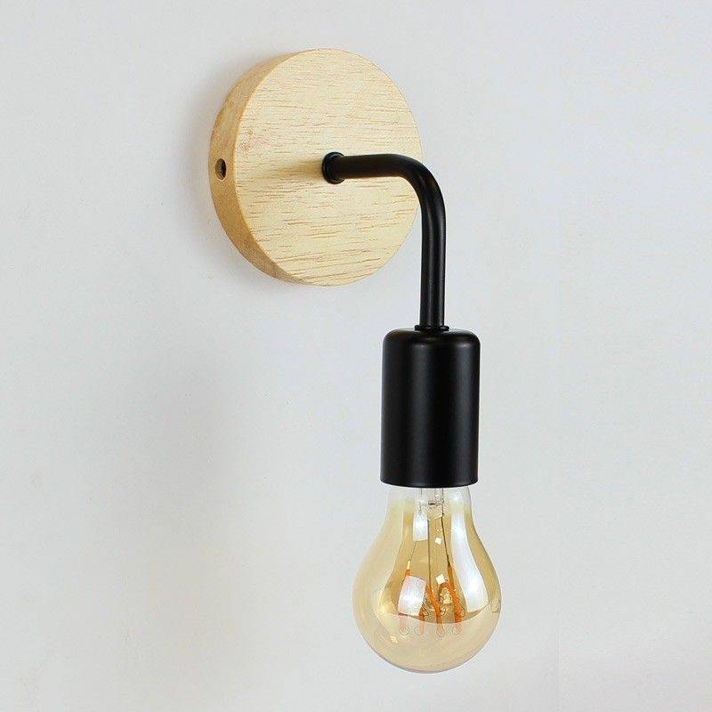 Aplique de pared de madera y metal "Morgan"