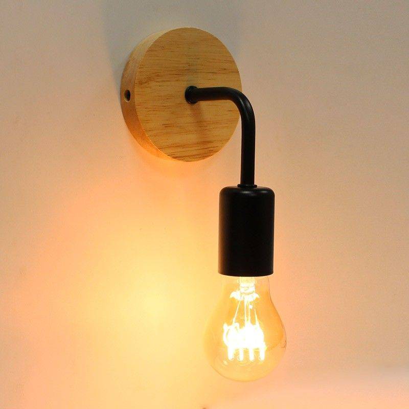 Aplique de pared de madera y metal "Morgan"