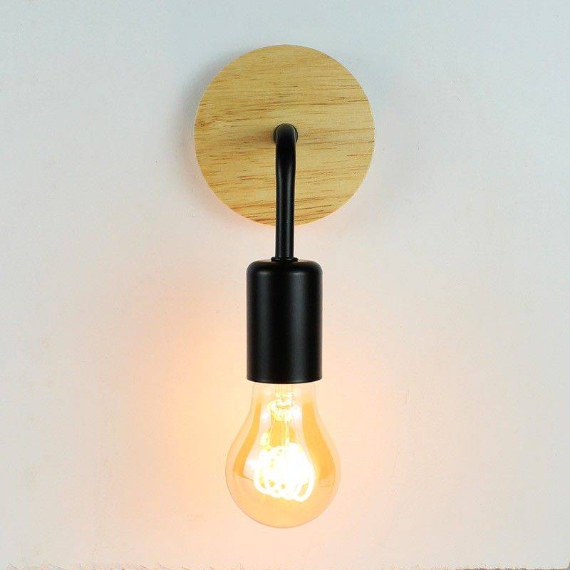 Aplique de pared de madera y metal "Morgan"