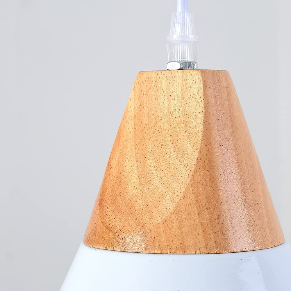 Lámpara colgante nórdica en metal y madera "ADOR"