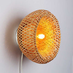 Aplique de mimbre con enchufe "Round"
