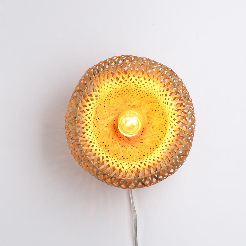 Aplique de mimbre con enchufe "Round"