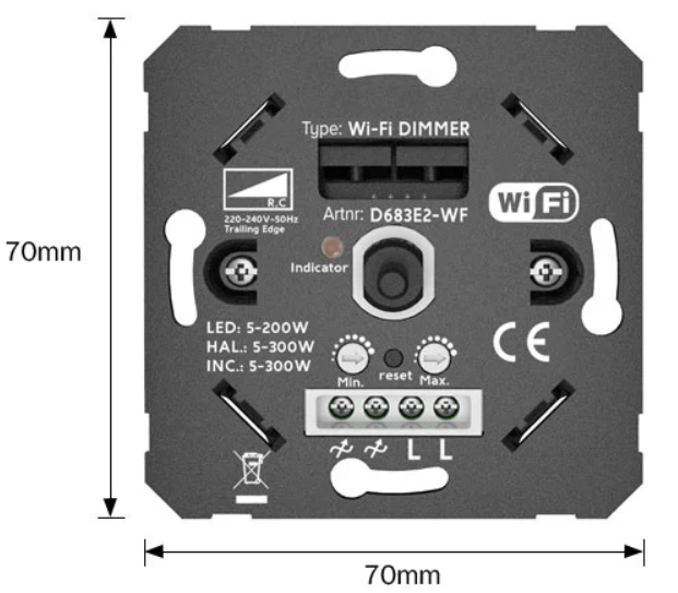 Dimmer Smart WIFI 200W Función Encendido/Apagado