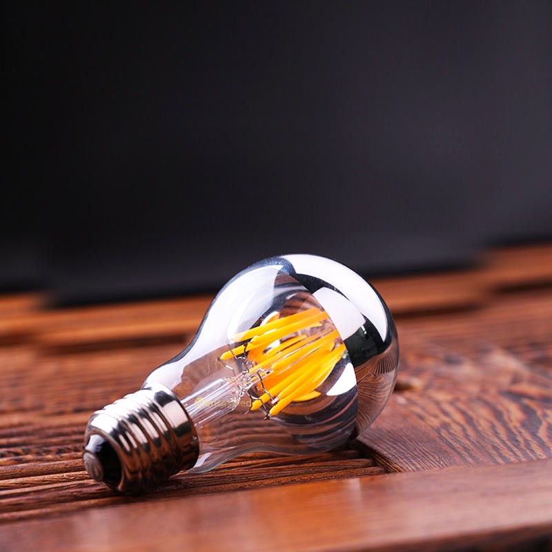 Bombilla Led Efecto Espejo Plateada E27 6W
