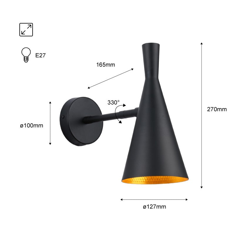 Aplique de pared interior orientable estilo nórdico