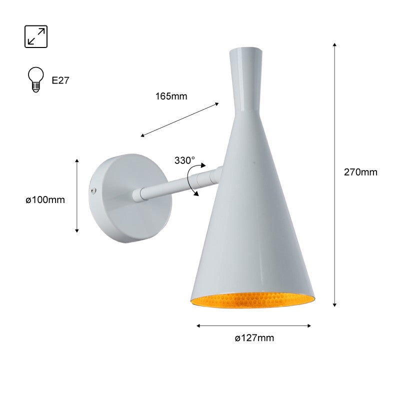 Aplique de pared interior orientable estilo nórdico