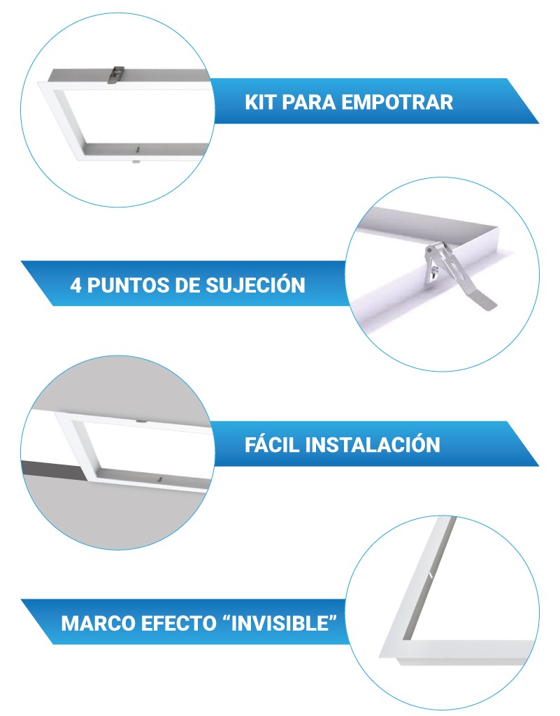 Kit Marco empotrable para Paneles LED 120x60