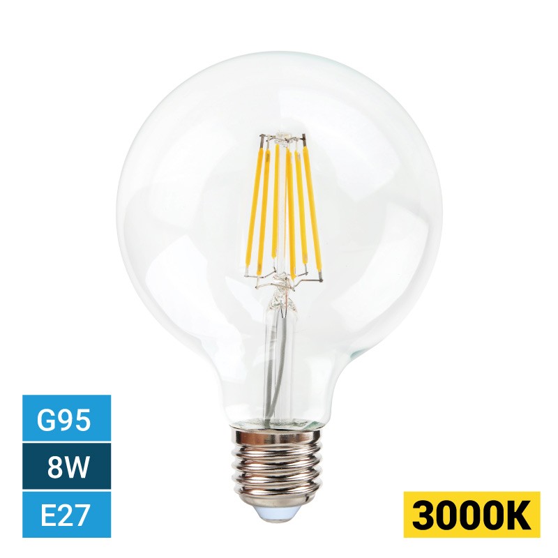 Bombilla LED filamento E27 G95 - 8W