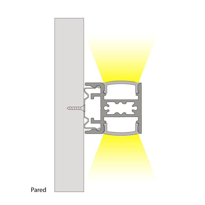 Grapa metálica para sujeción del perfil tira LED doble ref. BPERFALP196