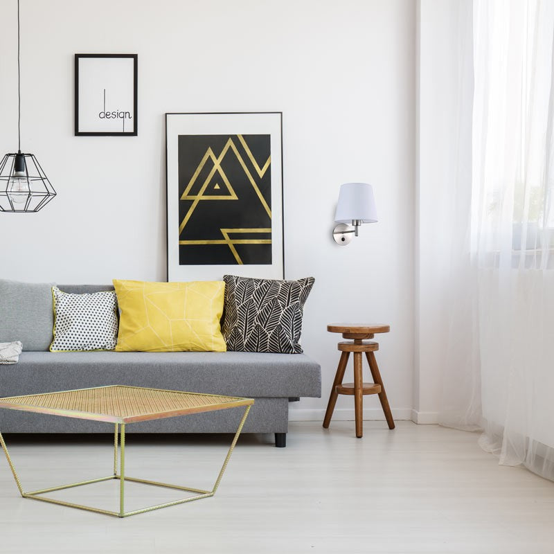 Aplique de pared con pantalla e interruptor Classic "RIGA" - E27