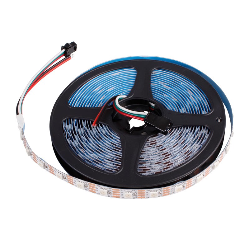 Tira LED inteligente IC RGB 12V DC - 14,4 W/m -IP20 - 60 LED/m - Ancho 10mm - 5 metros