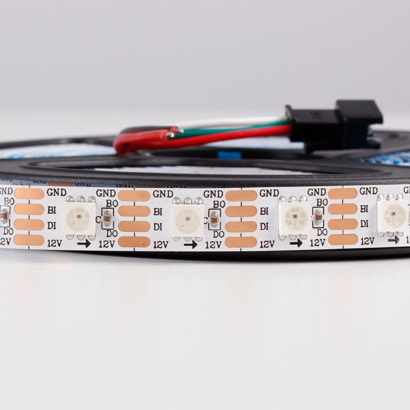 Tira LED inteligente IC RGB 12V DC - 14,4 W/m -IP20 - 60 LED/m - Ancho 10mm - 5 metros