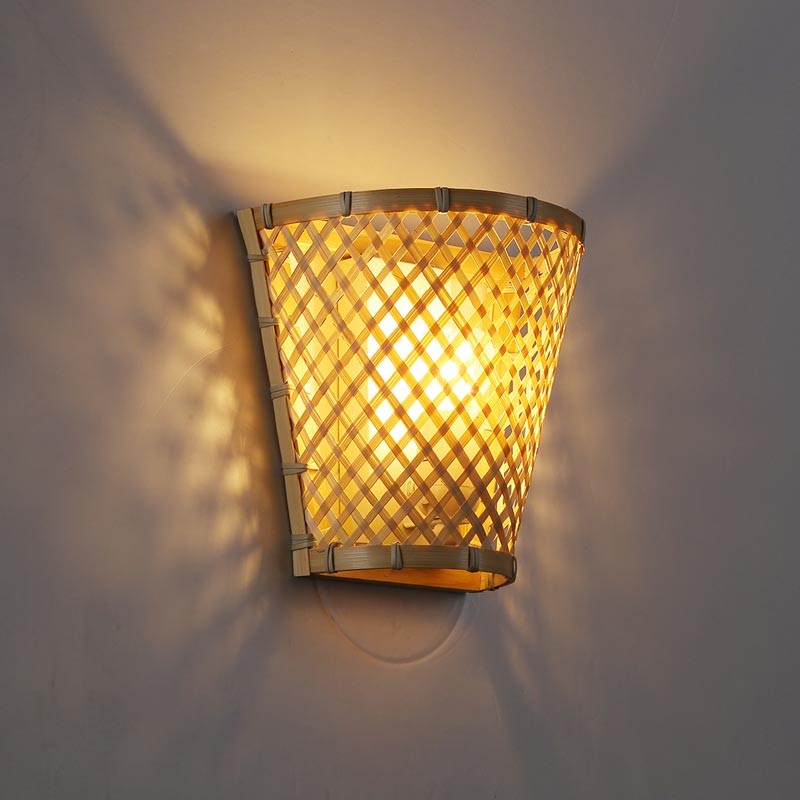 Aplique de pared de mimbre "Pani"