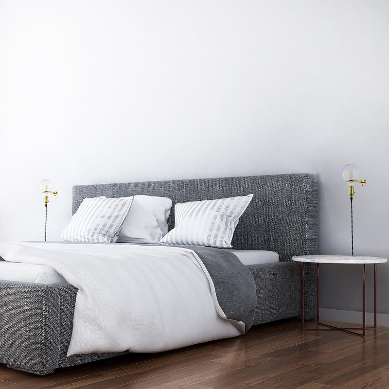 Aplique de Pared Interior Dorado con Enchufe y Interruptor para Dormitorio, Escalera, Escritorio