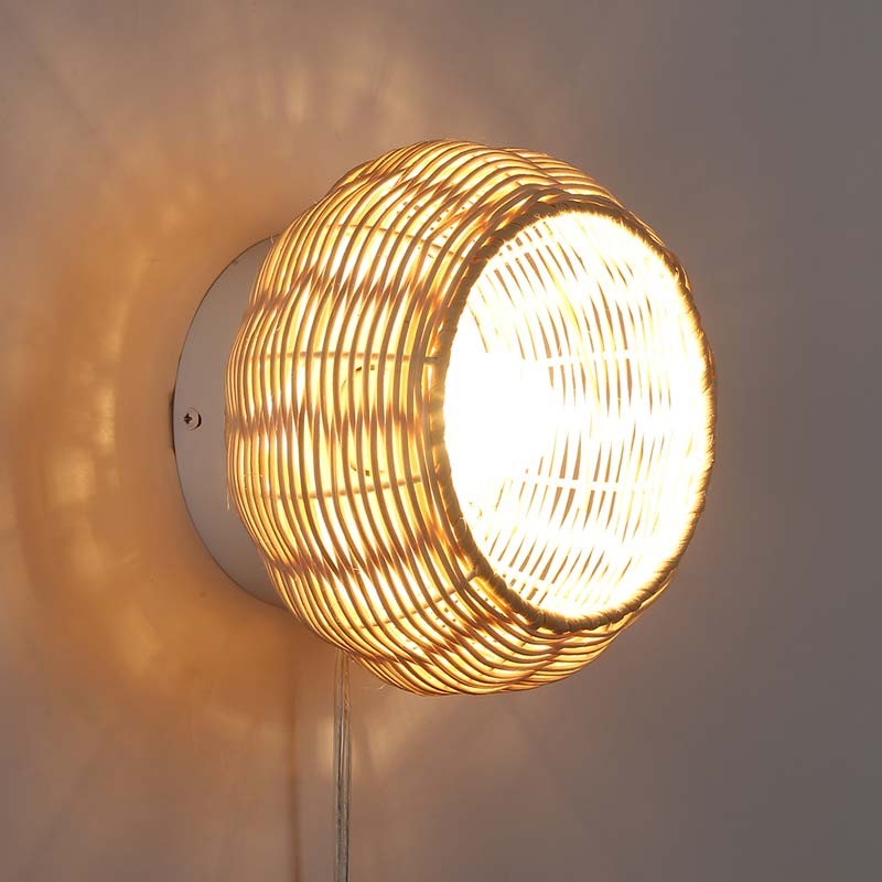 Aplique de pared de mimbre "Berlam"