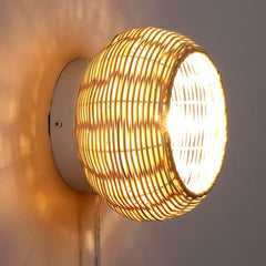 Aplique de pared de mimbre "Berlam"