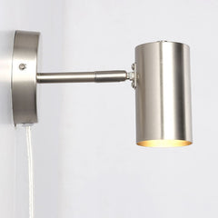 Aplique de pared interior orientable "Ben" con cable y enchufe - E27