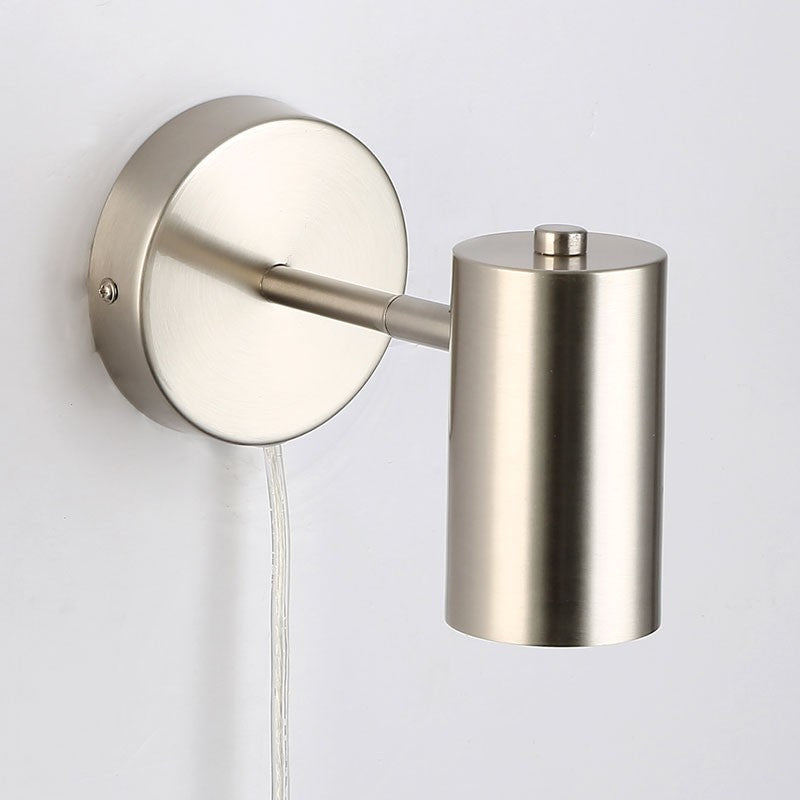 Aplique de pared interior orientable "Ben" con cable y enchufe - E27