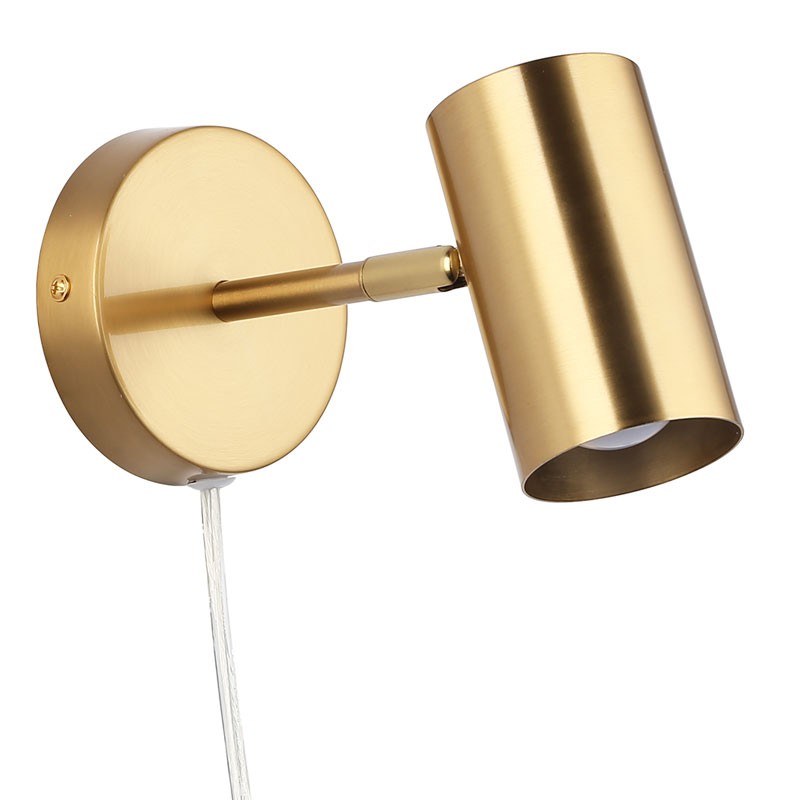 Aplique de pared interior orientable "Ben" con cable y enchufe - E27