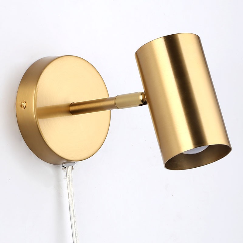 Aplique de pared interior orientable "Ben" con cable y enchufe - E27