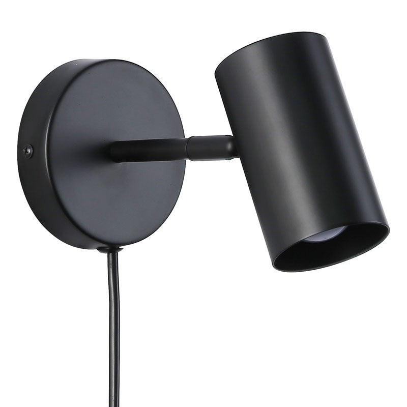 Aplique de pared interior orientable "Ben" con cable y enchufe - E27